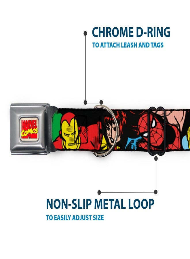 Buckle Down Buckle-Down Seatbelt Buckle Dog Collar - 5-Marvel Characters Black - 1" Wide - Fits 9-15" Neck - Small - Image 5