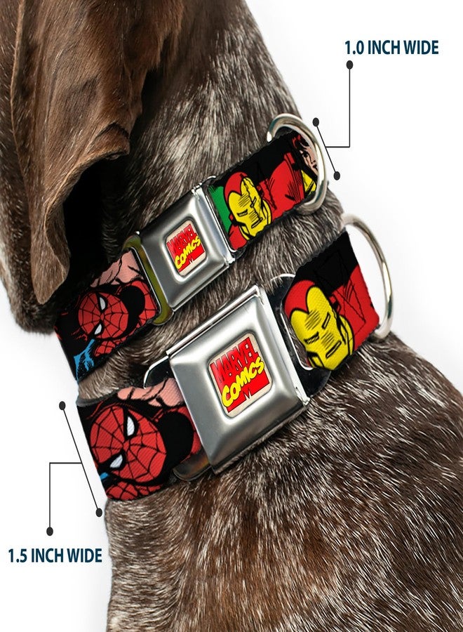 Buckle Down Buckle-Down Seatbelt Buckle Dog Collar - 5-Marvel Characters Black - 1" Wide - Fits 9-15" Neck - Small - Image 2