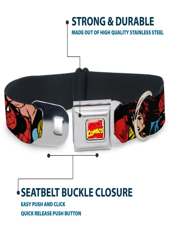 Buckle Down Buckle-Down Seatbelt Buckle Dog Collar - 5-Marvel Characters Black - 1" Wide - Fits 9-15" Neck - Small - Image 4
