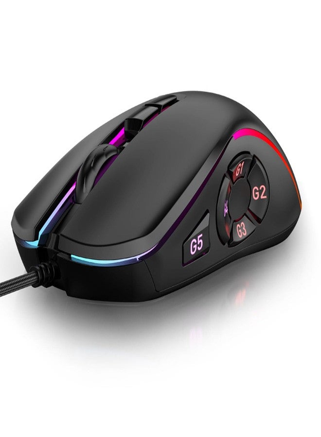 Zunate RGB Gaming Mouse with 6-Level Adjustable DPI up to 7200, Wired USB for Home & Office, Ergonomic Portable Design - Image 1