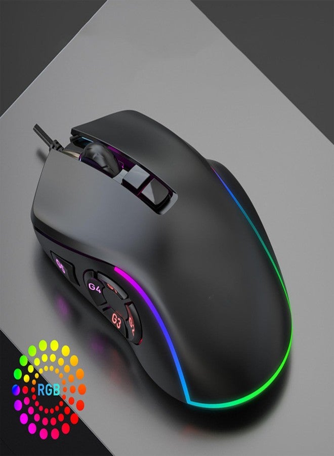 Zunate RGB Gaming Mouse with 6-Level Adjustable DPI up to 7200, Wired USB for Home & Office, Ergonomic Portable Design - Image 3