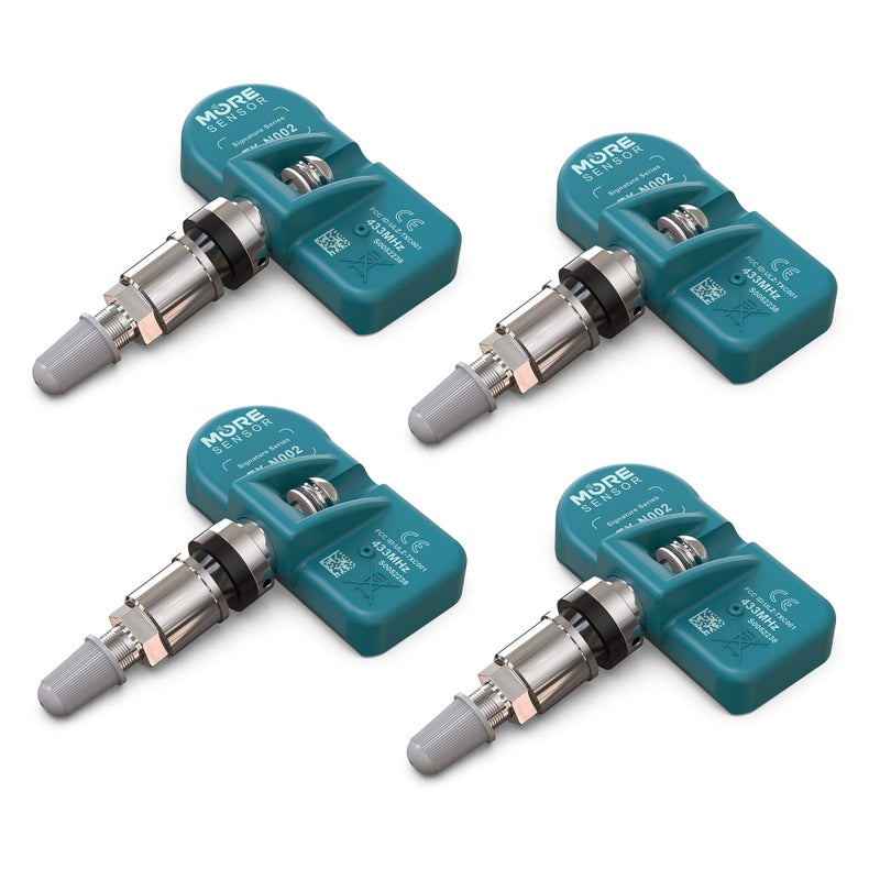 MORESENSOR Signature Series 433MHz TPMS Tire Pressure Sensor 4Pack Preprogrammed for Select 250 European Brand Models Replacement for 36142360420 Clampin NXS0014
