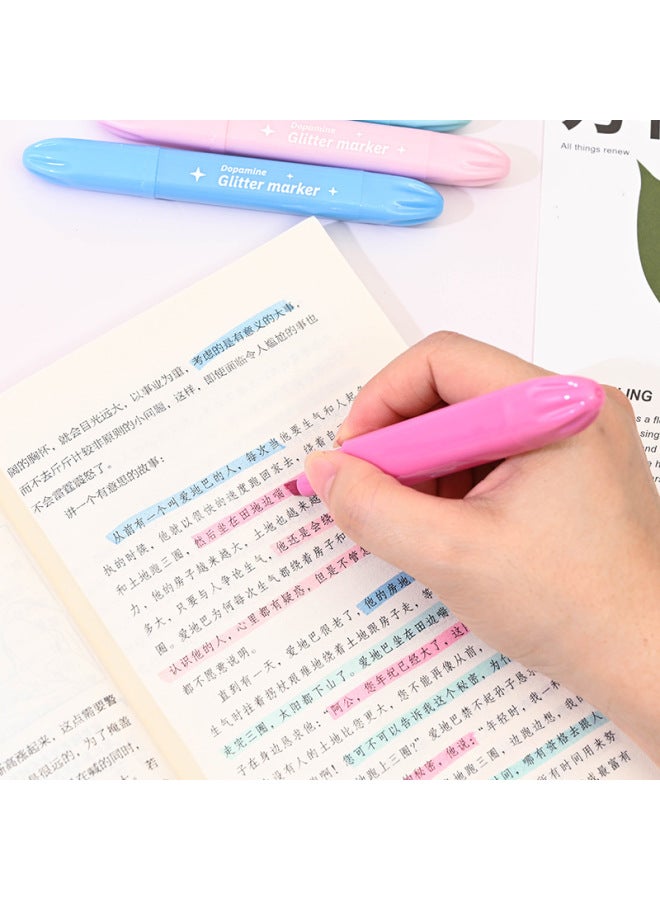 HELPS قلم تمييز جديد برأس واحد للدوبامين للطلاب لاستخدامه في رسم الجرافيتي قلم دفتر كبير السعة قلم علامة ملون - Image 3