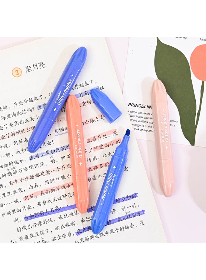 HELPS قلم تمييز جديد برأس واحد للدوبامين للطلاب لاستخدامه في رسم الجرافيتي قلم دفتر كبير السعة قلم علامة ملون - Image 4