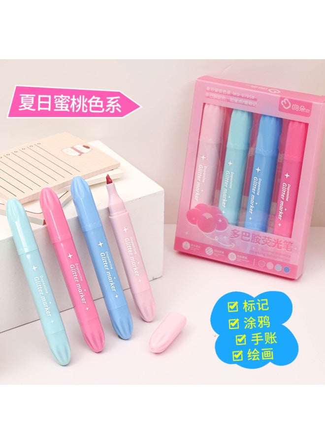 HELPS قلم تمييز جديد برأس واحد للدوبامين للطلاب لاستخدامه في رسم الجرافيتي قلم دفتر كبير السعة قلم علامة ملون - Image 2