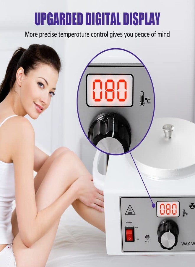 TOAUTO Waxing Kit Wax Warmer Hair Removal with Wax Beans Set Digital Display for Women and Men Home Bikini Brazilian Facial Legs Armpit Eyebrow - Image 3