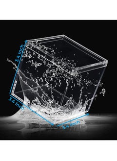 Oasisgalore 4 Packs Clear Acrylic Box Square Cube Plastic Storage Box with Lid for Candy Pill and Tiny Jewelry  - Image 2