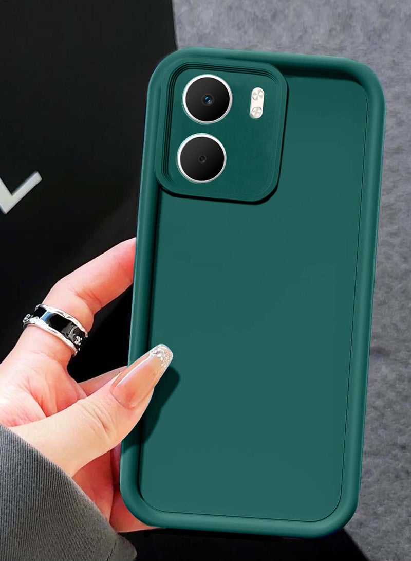 Wtech Oppo A5x 5G 2025 Premium Soft Liquid Silicone Full Protective Raised Lips Edges and Camera Case Cover (MCRPSN) - Dark Green - Image 2