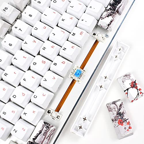 MOLGRIA مجموعة مفاتيح MOLGRIA 110 لحاسوب ميكانيكي كامل الحجم، مفاتيح PBT مخصصة بملف OEM بأسلوب ياباني مع أداة سحب المفاتيح لمفاتيح Cherry MX 104/87/71/61 لوحة مفاتيح 60 بالمئة (زهرة البرقوق) - Image 4