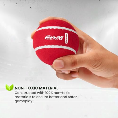 jaspo Activo Pulse كرة تنس ثقيلة للكريكيت من الصوف المحبوك، 120g ±5g الوزن، 66.5mm كرة تنس صلبة متينة، قفزة عالية (3، أحمر، وزن ثقيل) - Image 4