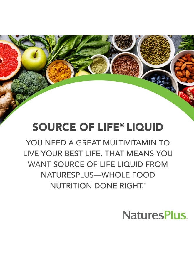 Natures Plus Source of Life Liquid, Tropical Fruit - 30 fl oz - Multivitamin & Mineral Supplement - Gluten Free, Vegetarian - 30 Servings - Image 3