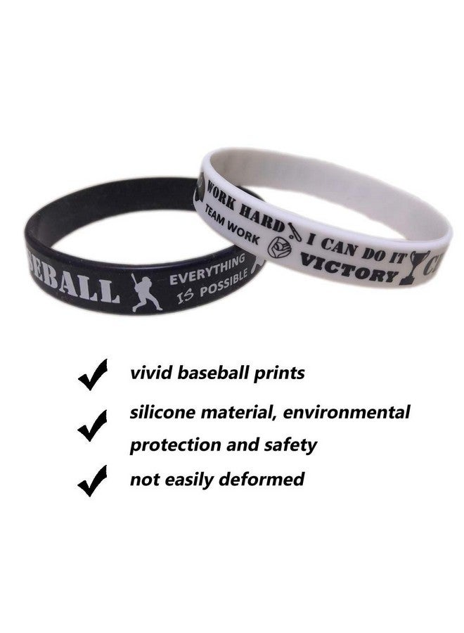 CupaPlay 24 Pcs Baseball Motivational Silicone Wristband - Personalized Silicone Rubber Bracelets - Sports Prizes - Party Favors And Supplies - Birthday Party Goodie Bag Stuffers - Carnival/Events - Image 2