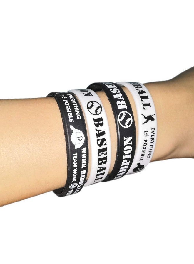 CupaPlay 24 Pcs Baseball Motivational Silicone Wristband - Personalized Silicone Rubber Bracelets - Sports Prizes - Party Favors And Supplies - Birthday Party Goodie Bag Stuffers - Carnival/Events - Image 4