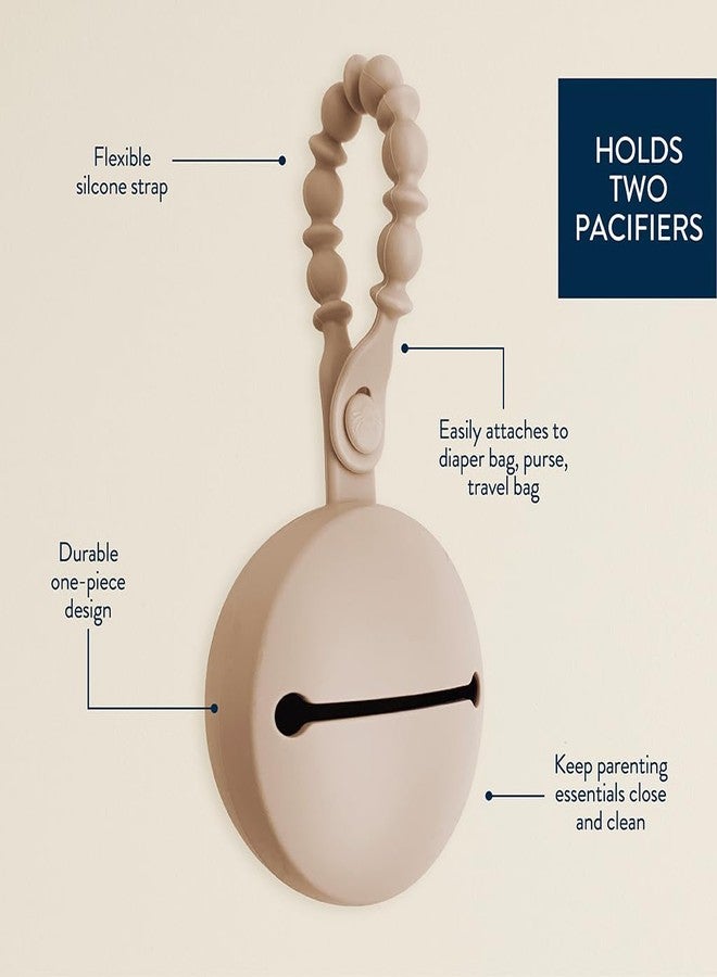 Itzy Ritzy Silicone Pacifier Holder - Holds 2 Pacifiers - Soft BPA-Free Silicone with Secure Loop Strap - Easy to Attach to Diaper Bags, Strollers & More (Toast) - Image 3