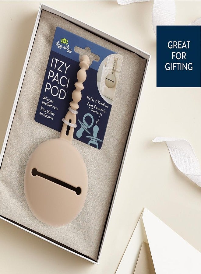 Itzy Ritzy Silicone Pacifier Holder - Holds 2 Pacifiers - Soft BPA-Free Silicone with Secure Loop Strap - Easy to Attach to Diaper Bags, Strollers & More (Toast) - Image 4