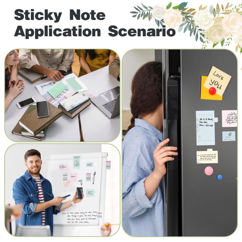 Hommie Sticky Notes Set Sticky Notes Tabs Divider Sticky Notes Planner Sticky Notes Sticky Note Dividers Tabs Book Notes Office Supplies Back to School Supplies - Image 5