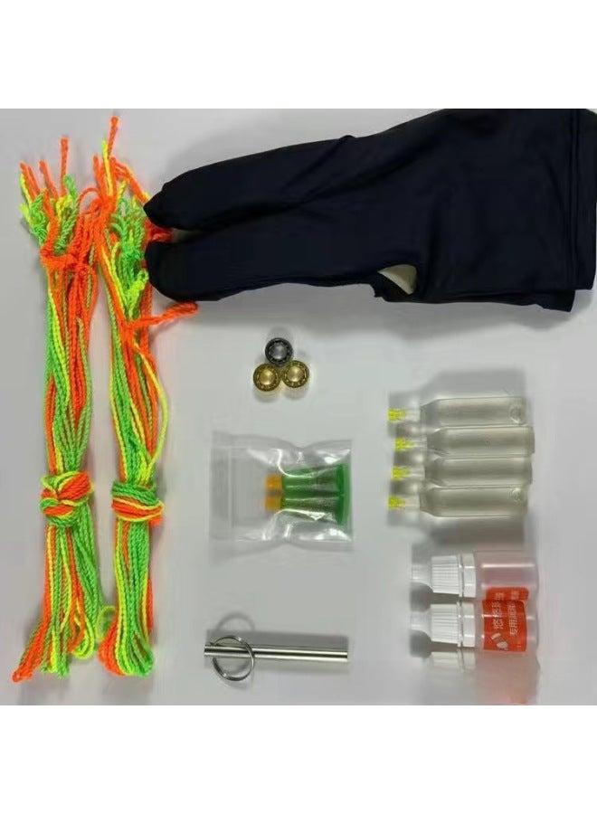 Yo-Yo Accessories Suit Rope Lubricating Oil Shaft Puller Gloves Center Shaft 10 Beads KK Ball Bearing Parts Side Shaft-Color:One Black Glove - Image 3