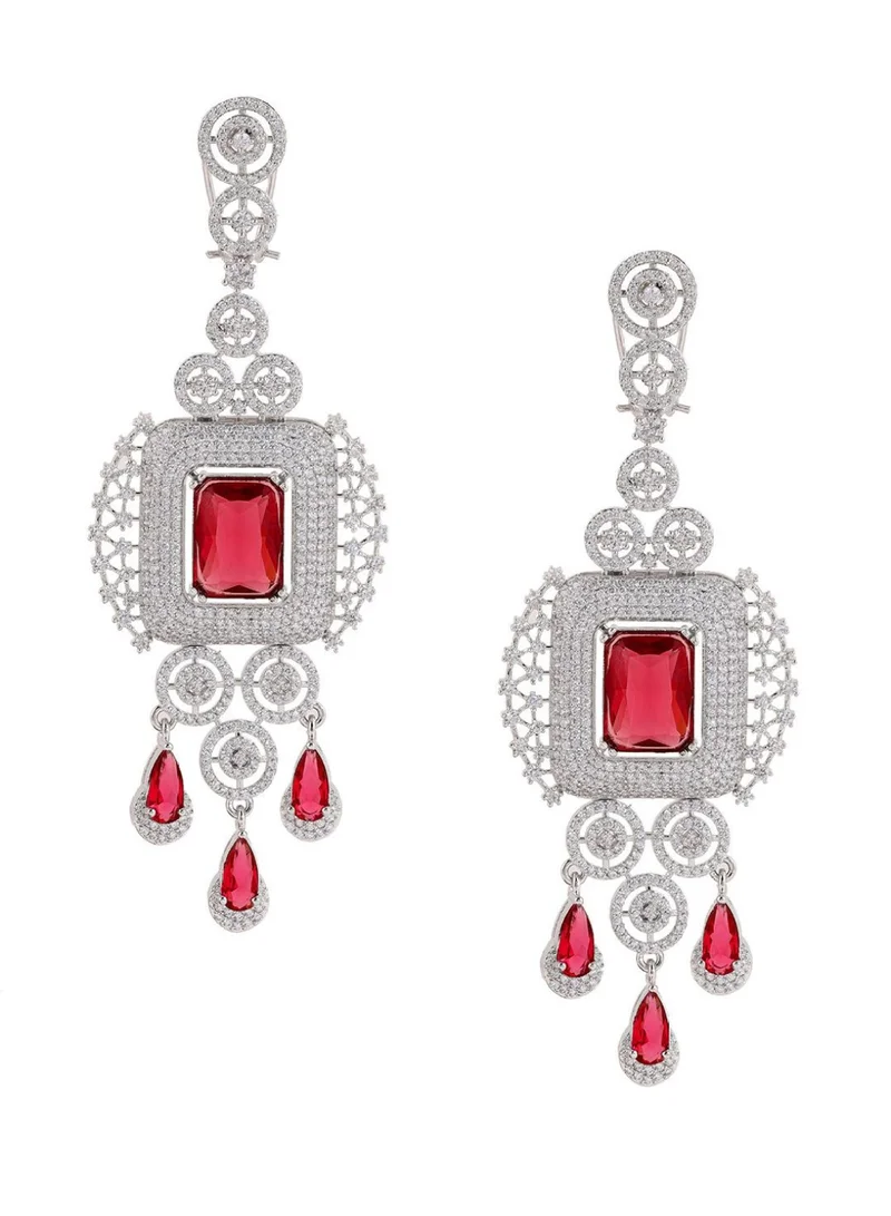 Priyaasi -Studded Contemporary Drop Earrings