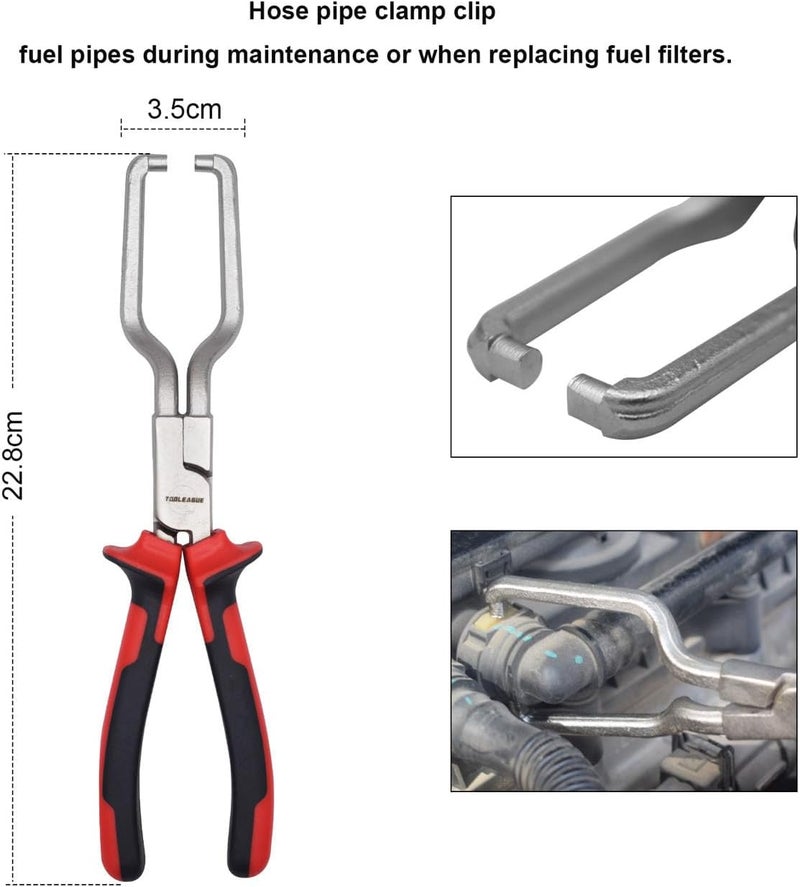 TOOLEAGUE Varied global sizing picks Fuel Line Pliers Set 6Pcs, Hose Remover, 9" Fuel Filter Caliper, Hose Pipe Clamp Clip, Flat Hose Clamp Plier, 30 Degree Disconnect Pliers Set for Auto Maintenance with Storage Case Cost effective global grade quality - Image 4