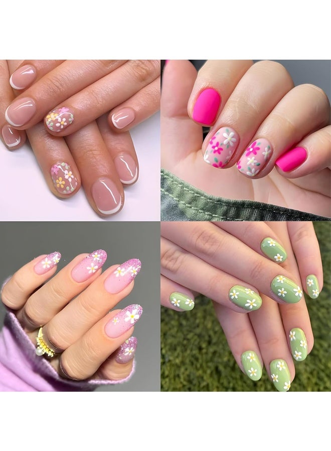 30 ورقة ملصقات أظافر على شكل زهور ملونة، ملصقات أظافر ثلاثية الأبعاد ذاتية اللصق، ملصقات أظافر على شكل زهور الأقحوان اللطيفة، لوازم أظافر على شكل قلب، إكسسوارات تزيين تصميم فن الأظافر للنساء والفتيات - Image 4