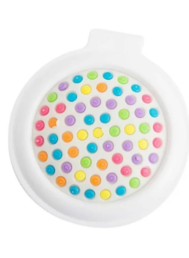 مشط تدليك دائري للشعرمشط تصفيف مع مراه قابله للطي مثالياً للاستخدام أثناء التنقل أو السفر. الأسنان المرنة توفر تدليكاً لطيفاً لفروة الرأس خفيفه الوزن (ابيض) - Image 1