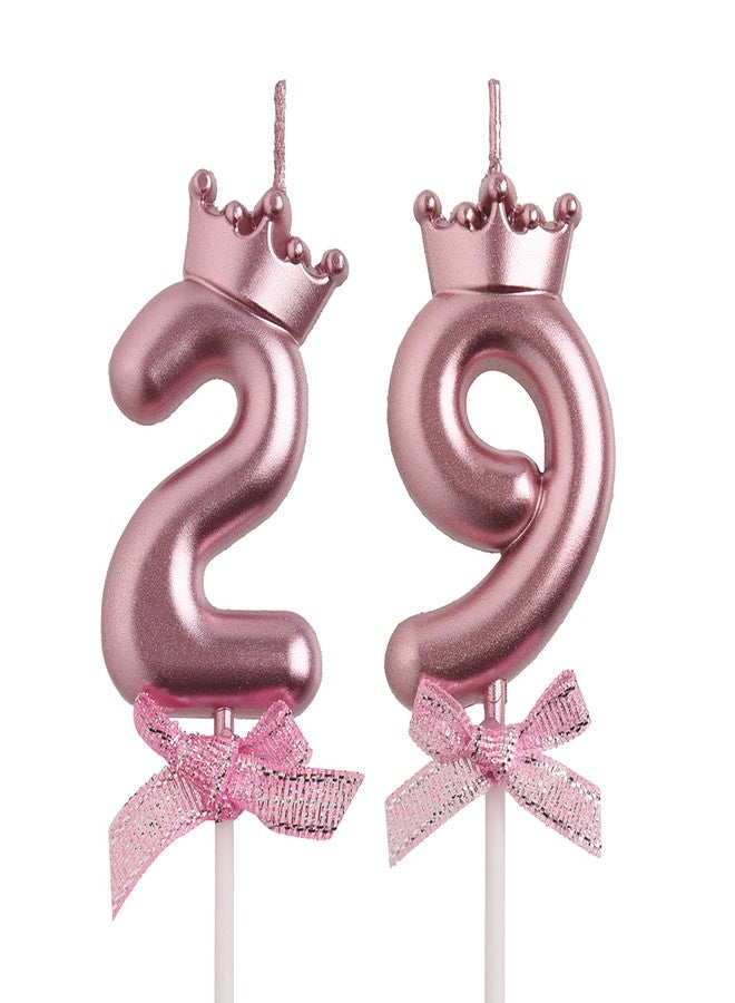 AOOLADA 29th 92nd Birthday Candles, Rose Gold 92 29 Year Old Cake Topper Number Birthday Candles, Happy Birthday Party Decorations Gifts for Women Men - Image 1