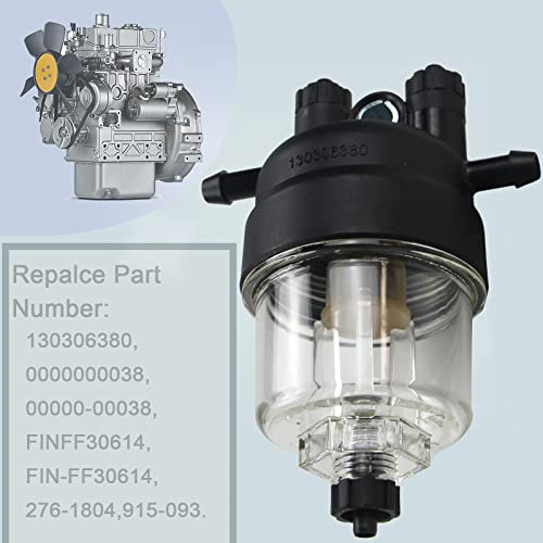 RAPIHIDAN 130306380 Fuel Filter Assembly Compatible with Perkins 403D-07, 403D-11, 404D-22, 1103A-33, 1103A-33T, 1103C-33, Truck Diesel Engines, Replace# 0000000038, Fuel Water Separator Filter - Image 2