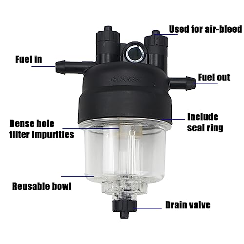RAPIHIDAN 130306380 Fuel Filter Assembly Compatible with Perkins 403D-07, 403D-11, 404D-22, 1103A-33, 1103A-33T, 1103C-33, Truck Diesel Engines, Replace# 0000000038, Fuel Water Separator Filter - Image 4