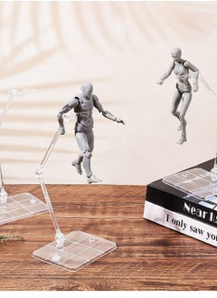 KASTWAVE 8Pcs Action Figure Stand Assembly Action Figure Display Holder Base Doll Model Support Stand for 6 inch Action Figures or Effects Clear 1/144 HG/RG Figure Model Toy  - Image 5