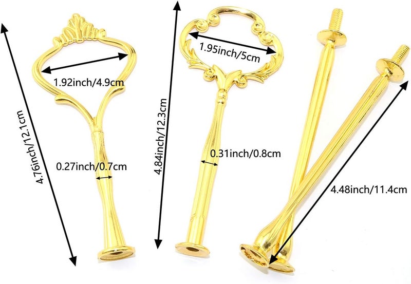 Lind Kitchen 2 Styles 3 Tier Cake Plate Stand Handle Cake Cupcake Fruit Tray Stand Handle Plate Hardware Fitting Holder, Crown/Sunflower - Image 4