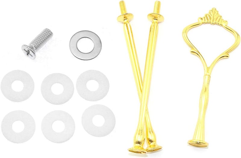 Lind Kitchen 2 Styles 3 Tier Cake Plate Stand Handle Cake Cupcake Fruit Tray Stand Handle Plate Hardware Fitting Holder, Crown/Sunflower - Image 3