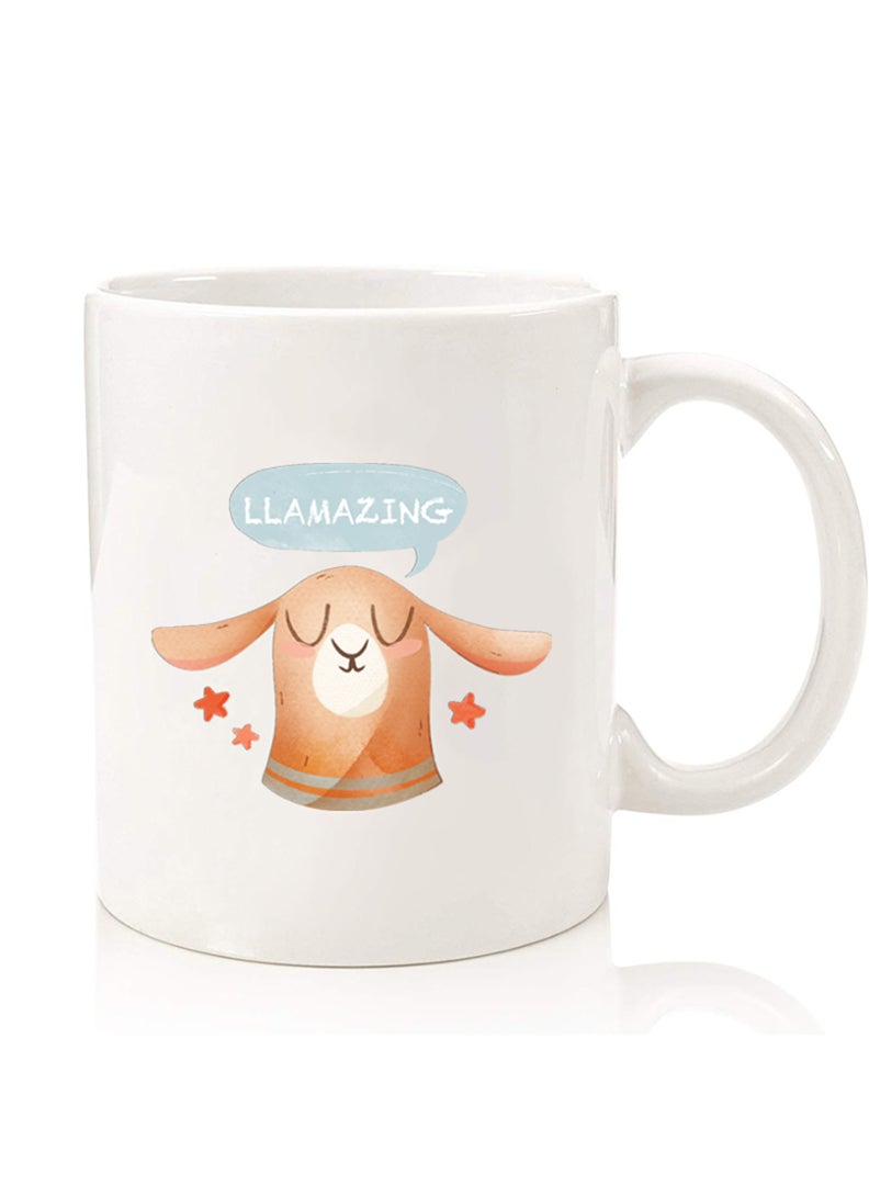 Theodor Premium Quality Two Sided Printed Coffee Mug Tea Cup For Home Office, Kids Men Women Llamazing lama - Image 1