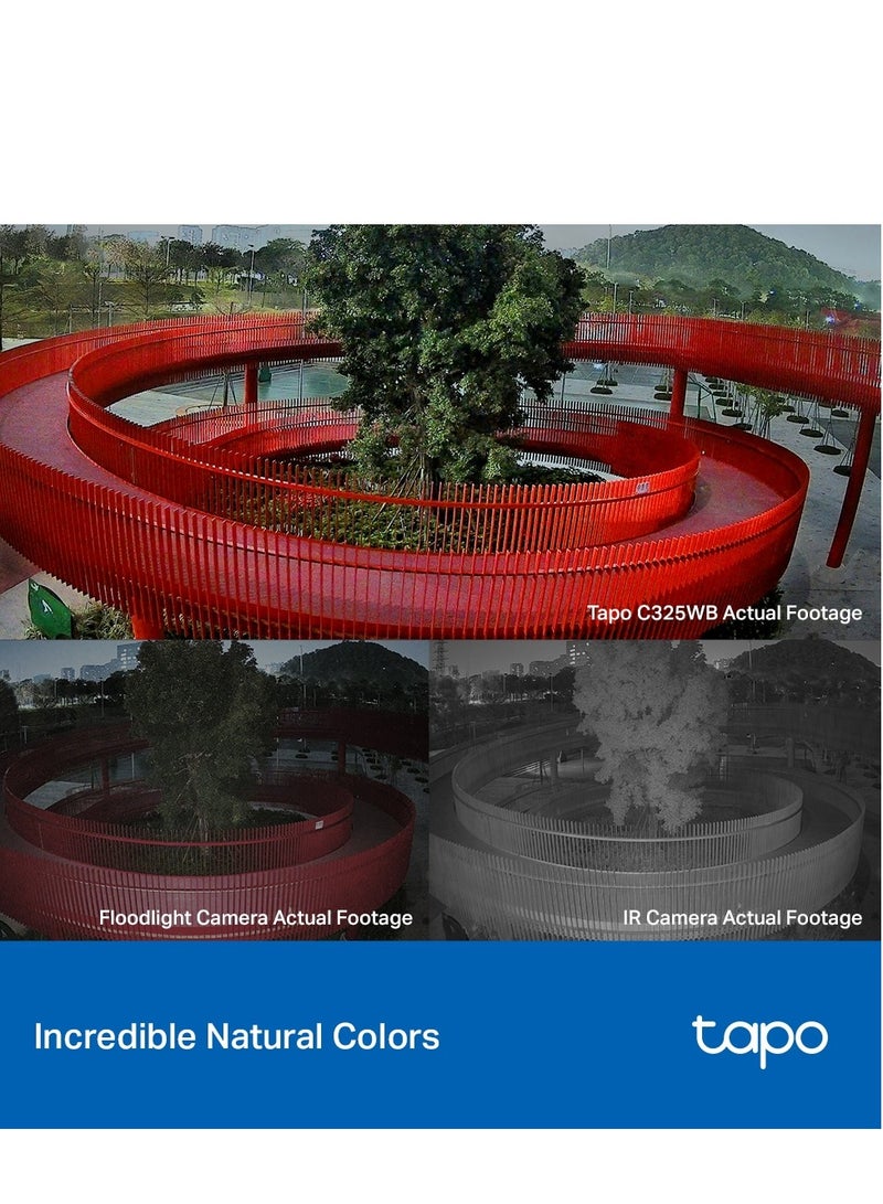 تي بي لينك كاميرا Tapo C325WB ColorPro Wi-Fi خارجية، 2K 4Mp QHD كاميرا أمان سلكية خارجية IP66 مقاومة للطقس كشف الحركة/الشخص، تعمل مع Alexa وGoogle - Image 3