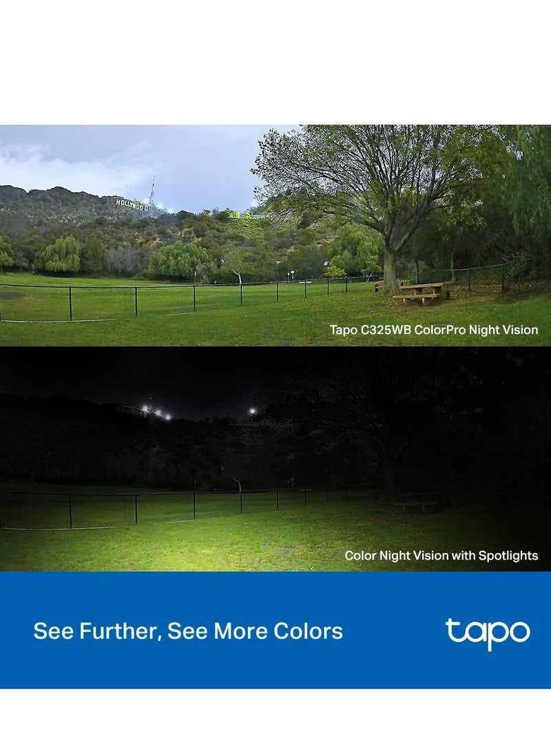 تي بي لينك كاميرا Tapo C325WB ColorPro Wi-Fi خارجية، 2K 4Mp QHD كاميرا أمان سلكية خارجية IP66 مقاومة للطقس كشف الحركة/الشخص، تعمل مع Alexa وGoogle - Image 4