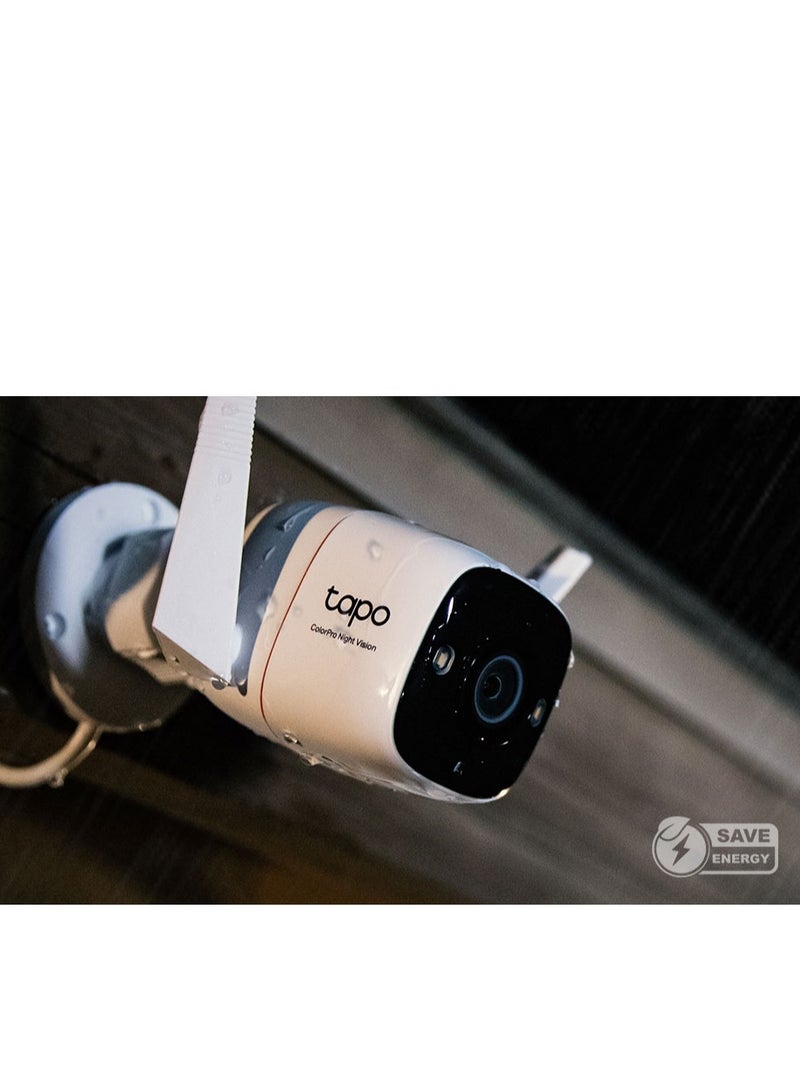 تي بي لينك كاميرا Tapo C325WB ColorPro Wi-Fi خارجية، 2K 4Mp QHD كاميرا أمان سلكية خارجية IP66 مقاومة للطقس كشف الحركة/الشخص، تعمل مع Alexa وGoogle - Image 2