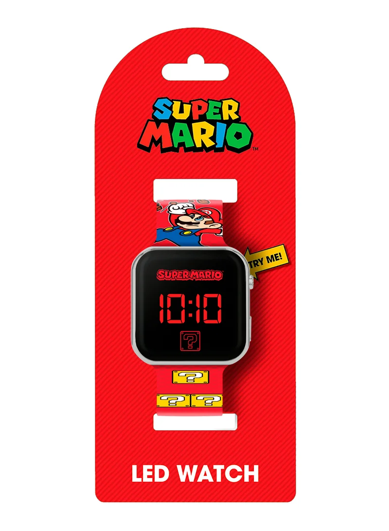 Super Mario Nintendo Super Mario Printed Strap LED Boys Watch - GSM4107ARG