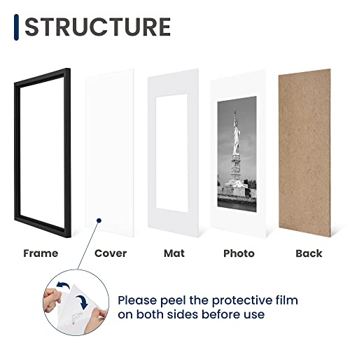 ENJOYBASICS 12x16 Picture Frame, Display Poster 9x12 with Mat or 12 x 16 Without Mat, Wall Gallery Photo Frames, Black, 2 Pack - Image 4