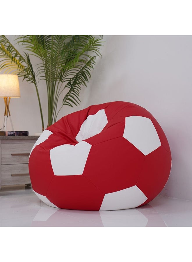 DANUBE HOME Oxford Bean Bag Chair 1 Seater Comfortable Lazy Sofa Adult Kids Play Chair Modern Design Living Room Furniture AccessoriesL 80 x W 80 x H 105 cm Red & White - Image 1