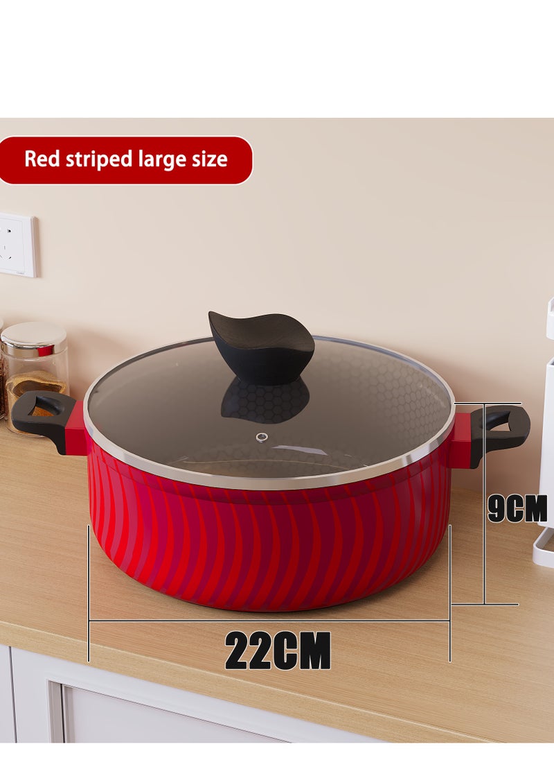 Baroly - 6 Piece Cookware Set with Red Glass Lid - Image 1