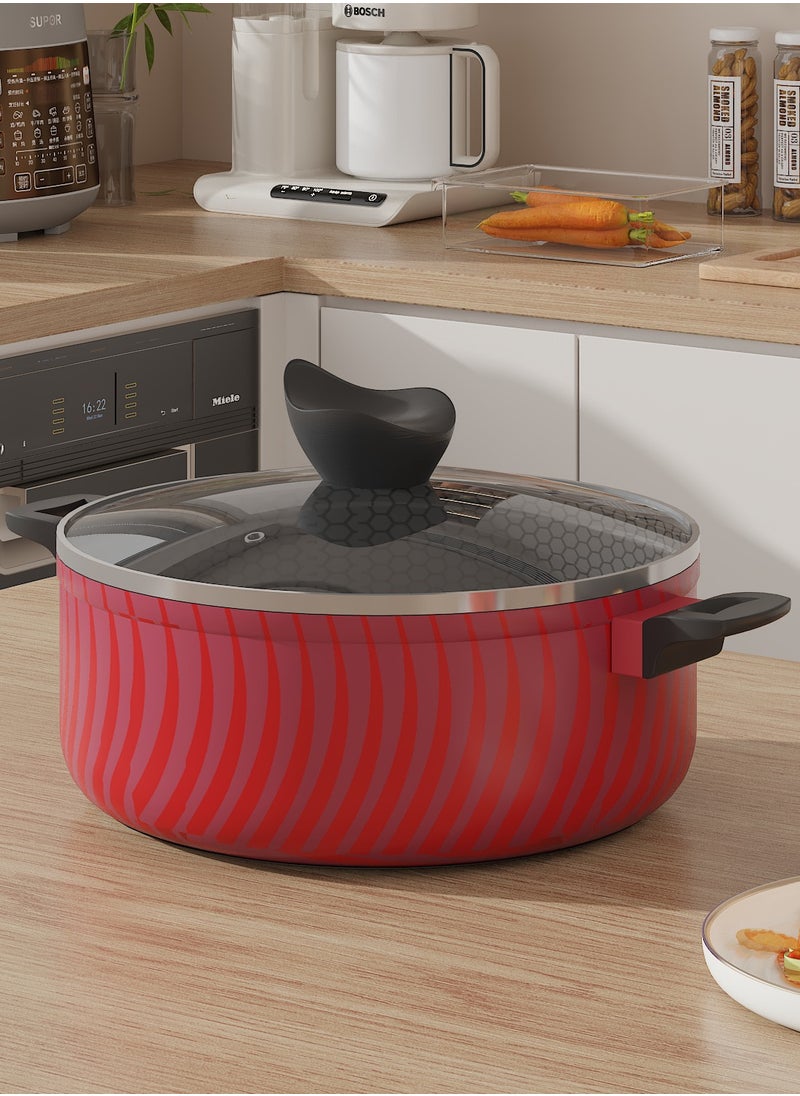 Baroly - 6 Piece Cookware Set with Red Glass Lid - Image 1