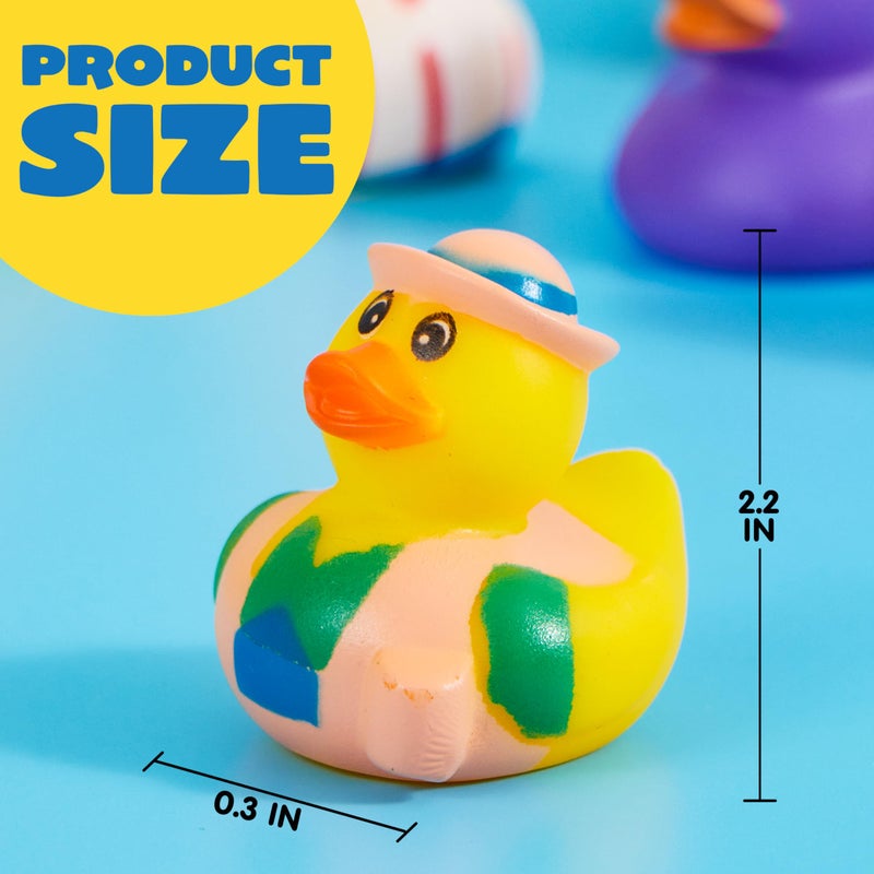 JOYIN 30 Pcs Rubber Ducks, Random Assortment Ducks Bulk with Mesh Carry Bag, Mini Rubber Duckies for Baby Bath Toys, Kids Toddler Summer Pool Toys Birthday Gifts Party Favors - Image 5