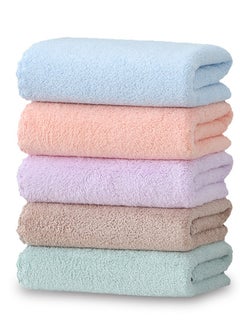 S SYMEFER 5 Pack Face Towel Microfiber Coral Fleece Towelset Gym Towels Microfiber Sports Towel Set for Men & Women Multi-Colour Bath Towel Premium Cotton Face Washcloth  - Image 1