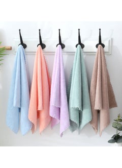 S SYMEFER 5 Pack Face Towel Microfiber Coral Fleece Towelset Gym Towels Microfiber Sports Towel Set for Men & Women Multi-Colour Bath Towel Premium Cotton Face Washcloth  - Image 2
