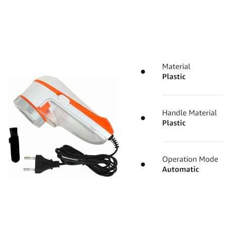 JEMEI Electric Lint Roller & Fur Remover - Ultimate Fabric Lint & Pill Remover for Woolen Clothes, Sweaters, Blankets, Jackets, Carpets & Curtains (White & Orange) - Portable & Versatile, Easy to Use - Image 3