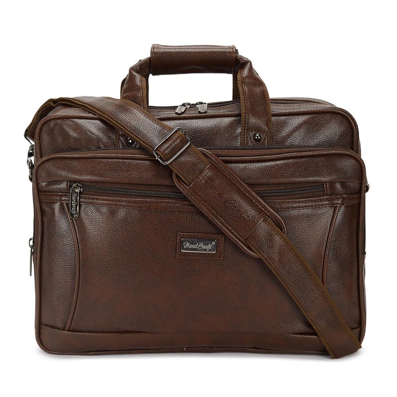 Hard Craft Messenger Office Laptop Bag for Men PU Leather Business Executive Briefcase Laptopbags Corporate Official Sling Side Shoulder File Spacious HandBag for Man Supports Laptop Upto 15.6 inches - Image 5