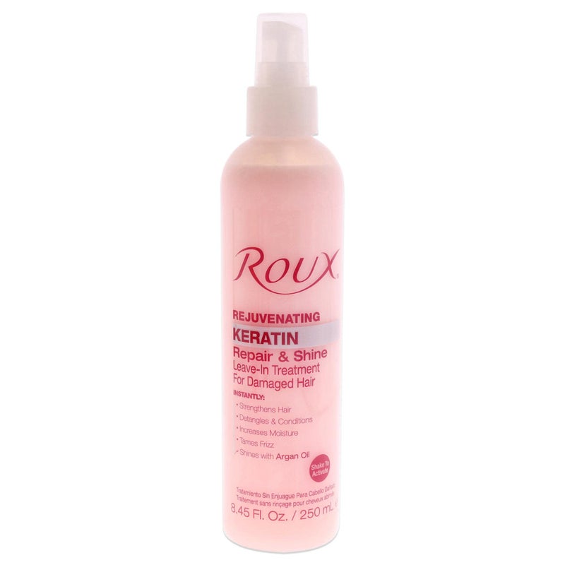Roux Argan Oil Keratin Repair & Shine Leave in Treatment, Rejuvinating Formula for Damaged Hair, 8.45 Fl Oz - Image 1