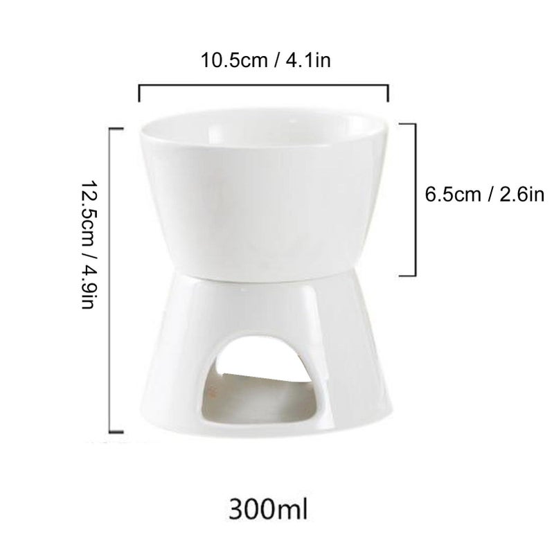 Ceramic Fondue Mug Set with Non Slip Base 300ML for Effortless Cheese Butter Heating - Image 3