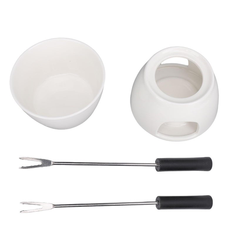 Ceramic Fondue Mug Set with Non Slip Base 300ML for Effortless Cheese Butter Heating - Image 2