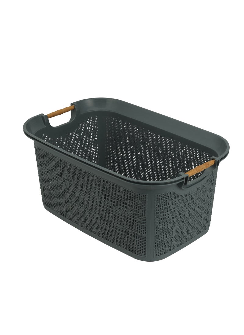 DELCASA Delcasa 30L Laundry Hamper with Wooden Handle DC2675  - Image 5
