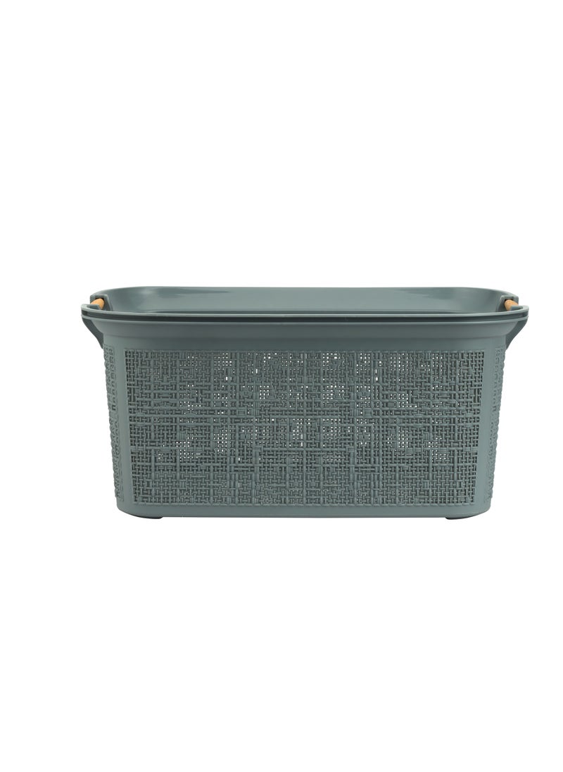 DELCASA Delcasa 30L Laundry Hamper with Wooden Handle DC2675  - Image 1